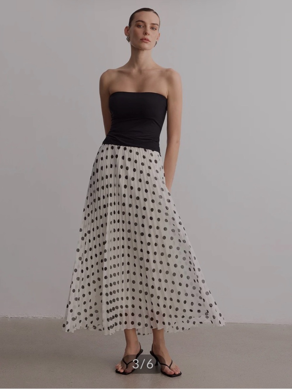 Commence Polka Dot Pleated Maxi Skirt - Size M